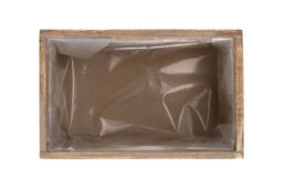 Red Hamper Oak Effect Wooden Planter with Plastic Lining in Brown - thumbnail 2