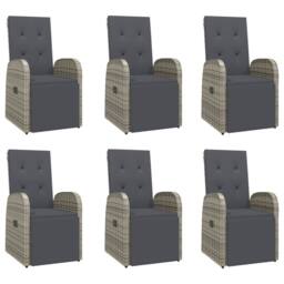 Berkfield Home Beautiful 7 Piece Garden Dining Set Grey Poly Rattan&Solid Wood Acacia - thumbnail 4
