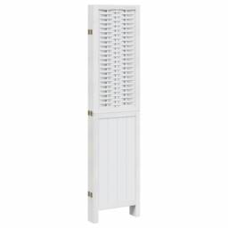 Berkfield Home Room Divider 5 Panels White Solid Wood Paulownia - thumbnail 5