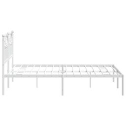 Berkfield Home Metal Bed Frame with Headboard White 140x190 cm - thumbnail 6