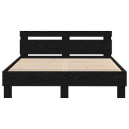 Berkfield Home Black Oak Bed Frame Black oak Solid oak wood 150 x 200 cm - thumbnail 7
