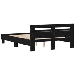 Berkfield Home Black Oak Bed Frame Black oak Solid oak wood 150 x 200 cm - thumbnail 9