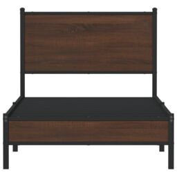 Berkfield Home Metal Bed Frame without Mattress Brown Oak 80x200 cm - thumbnail 5