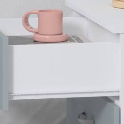 Harmin High Gloss Grey on White 3 Drawer Chest of Drawers - thumbnail 3
