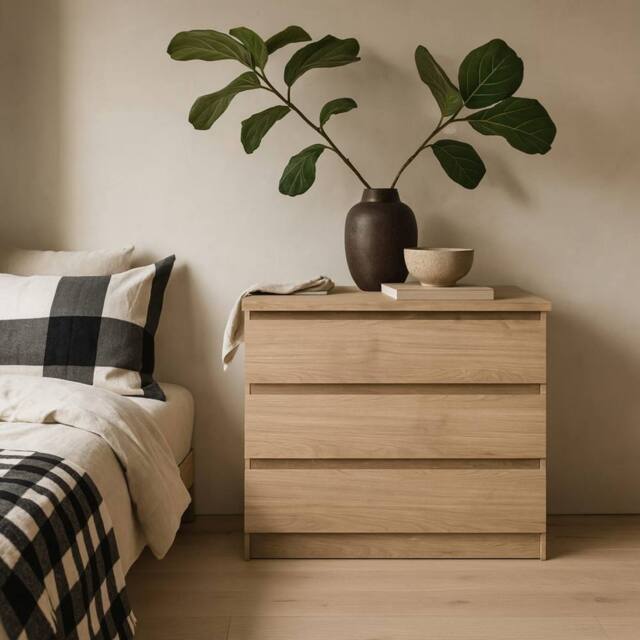 Wyld Haus Budapest Natural Oak Effect 3 Drawer Chest - image 1