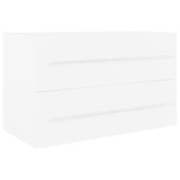 Berkfield Home Sink Cabinet with Built-in Basin White Engineered Wood - thumbnail 1