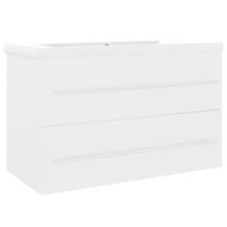 Berkfield Home Sink Cabinet with Built-in Basin White Engineered Wood - thumbnail 3
