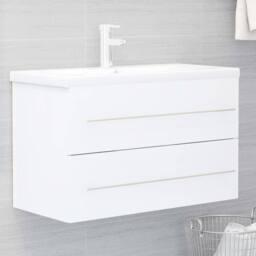 Berkfield Home Sink Cabinet with Built-in Basin White Engineered Wood - thumbnail 2