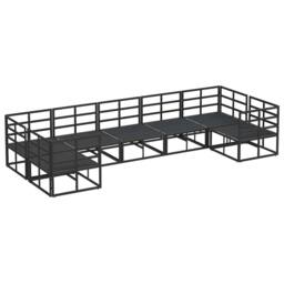 Berkfield Home Garden Sofa Set 7 pcs Black Aluminium - thumbnail 7