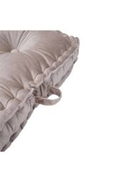 Living and Home Khaki Italian Velvet Fabric Tufted Pleated Edge Sofa Throw Pillow - thumbnail 5