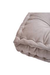 Living and Home Khaki Italian Velvet Fabric Tufted Pleated Edge Sofa Throw Pillow - thumbnail 4