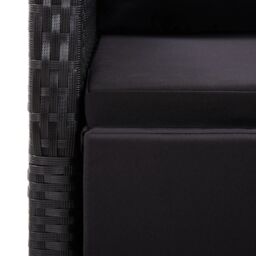 Berkfield Home 9 Piece Garden Dining Set with Cushions Black Poly Rattan - thumbnail 5