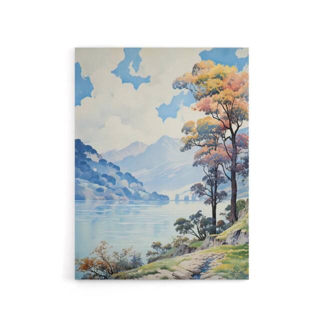 "Artery8 Lake District Landscape in Autumn Canvas Wall Art Print - Size: W18"" x H24""" - image 1