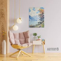 "Artery8 Lake District Landscape in Autumn Canvas Wall Art Print - Size: W18"" x H24""" - thumbnail 3