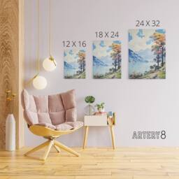 "Artery8 Lake District Landscape in Autumn Canvas Wall Art Print - Size: W18"" x H24""" - thumbnail 4