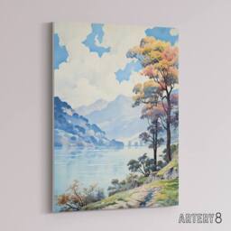 "Artery8 Lake District Landscape in Autumn Canvas Wall Art Print - Size: W18"" x H24""" - thumbnail 2