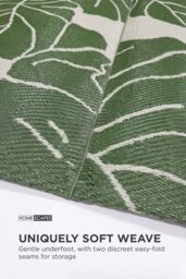 Homescapes Luxury Outdoor Rug Waterproof Reversible for Garden, Green Ada Floral - Size: 120 cm x 180 cm - thumbnail 4