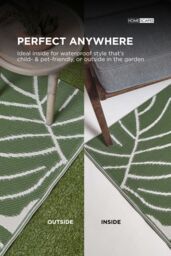 Homescapes Luxury Outdoor Rug Waterproof Reversible for Garden, Green Ada Floral - Size: 120 cm x 180 cm - thumbnail 5