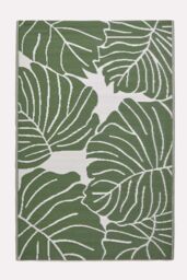 Homescapes Luxury Outdoor Rug Waterproof Reversible for Garden, Green Ada Floral - Size: 120 cm x 180 cm - thumbnail 1