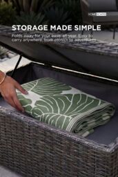 Homescapes Luxury Outdoor Rug Waterproof Reversible for Garden, Green Ada Floral - Size: 120 cm x 180 cm - thumbnail 3