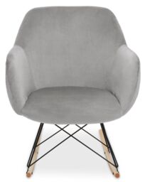 Orsina Small Velvet Rocking Chair, Versatile Velvet Desk Chair, Backrest Velvet Armchair, Accent Armchair in Grey - thumbnail 7