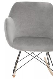 Orsina Small Velvet Rocking Chair, Versatile Velvet Desk Chair, Backrest Velvet Armchair, Accent Armchair in Grey - thumbnail 5