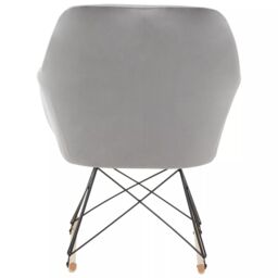 Orsina Small Velvet Rocking Chair, Versatile Velvet Desk Chair, Backrest Velvet Armchair, Accent Armchair in Grey - thumbnail 4