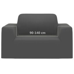 Berkfield Home Stretch Couch Slipcover Anthracite Polyester Jersey in Black - thumbnail 6