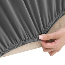 Berkfield Home Stretch Couch Slipcover Anthracite Polyester Jersey in Black - thumbnail 3