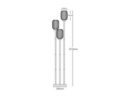 Vente-unique Metal & Ribbed Glass Floor Lamp - 3 Globes - D30 X H161 Cm - Gold - thumbnail 8