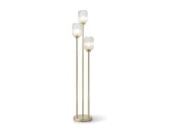 Vente-unique Metal & Ribbed Glass Floor Lamp - 3 Globes - D30 X H161 Cm - Gold - thumbnail 5