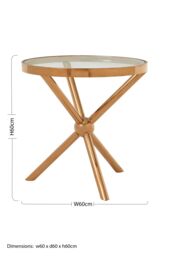Orsina Durable Round Rose Gold Side Table, Elegant Small Lounge Table For Tea, Stainless Steel Base Bedside Table - thumbnail 5