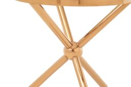 Orsina Durable Round Rose Gold Side Table, Elegant Small Lounge Table For Tea, Stainless Steel Base Bedside Table - thumbnail 4