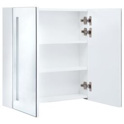 Berkfield Home LED Bathroom Mirror Cabinet 60x14x62 cm in White - Size: 60 x 14 x 62 cm - thumbnail 5