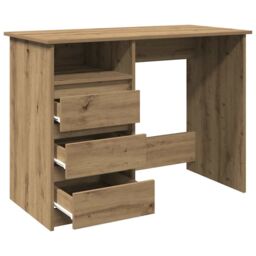 Berkfield Home Desk Artisan Oak 102x50x75 cm Engineered Wood in Brown - Size: 102 x 50 x 75 cm - thumbnail 5