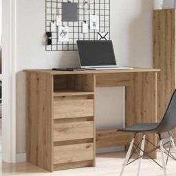 Berkfield Home Desk Artisan Oak 102x50x75 cm Engineered Wood in Brown - Size: 102 x 50 x 75 cm - thumbnail 3