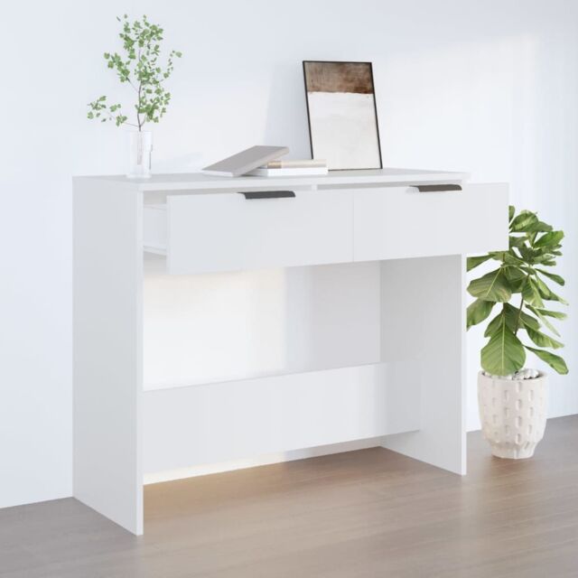 Berkfield Home Console Table White 90x36x75 cm Engineered Wood - Size: 90 x 36 x 75 cm - image 1