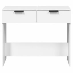 Berkfield Home Console Table White 90x36x75 cm Engineered Wood - Size: 90 x 36 x 75 cm - thumbnail 6