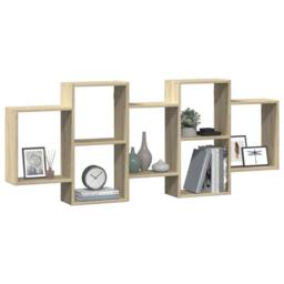 Berkfield Home Wall Shelf Sonoma Oak 159x18x65 cm Engineered Wood in Light Tan - Size: 159 x 18 x 65 cm - thumbnail 3