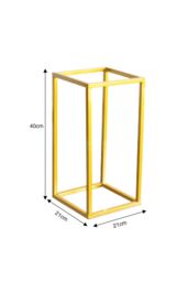 Living and Home Gold Detachable Wedding Metal Flower Stand Rectangular Floor Vase Column, 21cm W x 21cm D x 40cm H - Size: 21 cm W x 21 cm D x 40 cm H - thumbnail 5