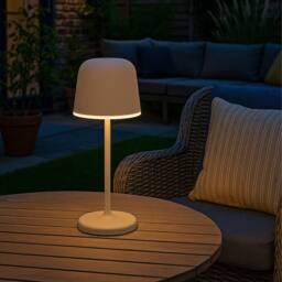 Eglo MANNERA - S Portable Sandy-Coloured LED Outdoor Table Lamp in Light Sand - thumbnail 1