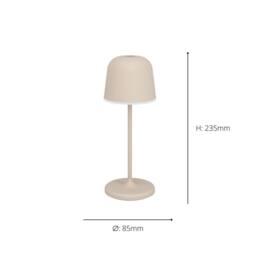 Eglo MANNERA - S Portable Sandy-Coloured LED Outdoor Table Lamp in Light Sand - thumbnail 5