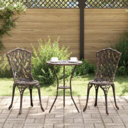 Berkfield Home Bronze Cast Aluminium Small Durable Outdoor Dining Set - thumbnail 1