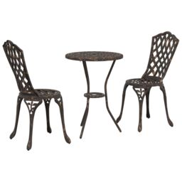 Berkfield Home Bronze Cast Aluminium Small Durable Outdoor Dining Set - thumbnail 2