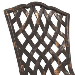 Berkfield Home Bronze Cast Aluminium Small Durable Outdoor Dining Set - thumbnail 9