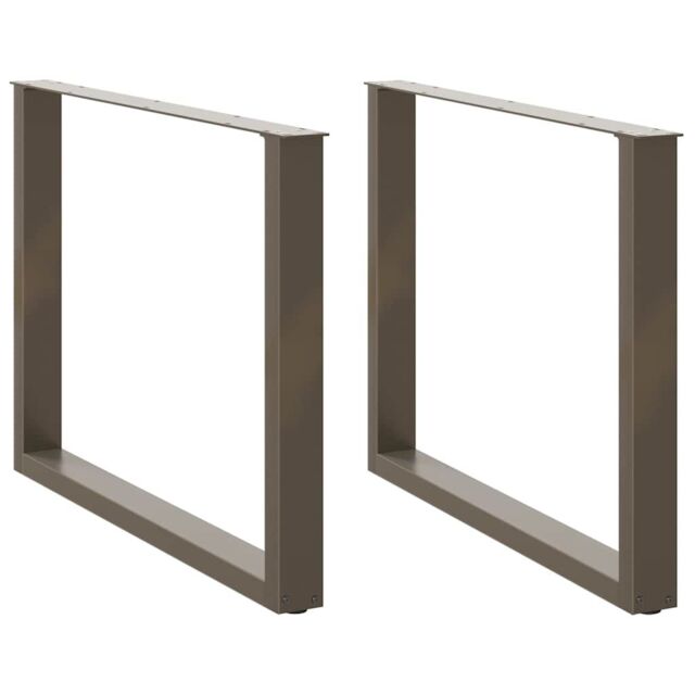 Berkfield Home Coffee Table Legs U-Shaped 2 pcs Natural Steel 100x(72-73) cm Steel in Brown - image 1