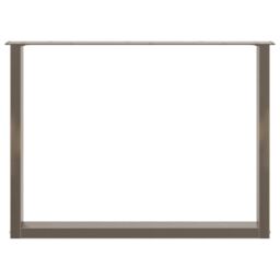 Berkfield Home Coffee Table Legs U-Shaped 2 pcs Natural Steel 100x(72-73) cm Steel in Brown - thumbnail 5