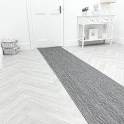 runrug Carpet Runner Rug - Indoor/Outdoor, Reversible, 2mm - 'Stripes' in Grey - Size: 60 cm x 150 cm - thumbnail 3