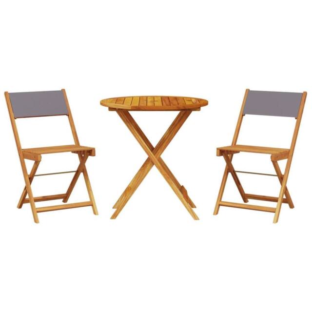 Berkfield Home 3 Piece Bistro Set Anthracite Fabric & Solid Wood in Dark Grey - image 1