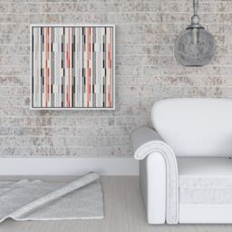 Warren Reed - Designer Dashed Stroke Pattern Framed Canvas in Off-White - Size: w10 inch x h10 inch - thumbnail 2